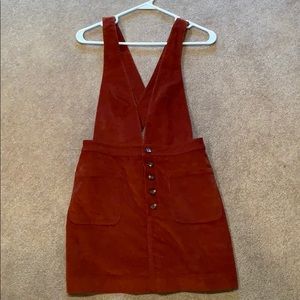 Free People corduroy red/orange overall dress